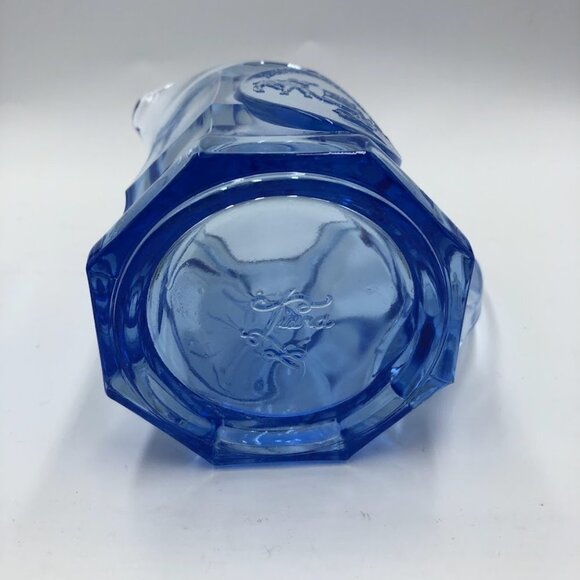 Vintage Tiara Blue Glass Pitcher and 2 Glass Set Jack and Jill Nursery Rhymes - Picture 14 of 16